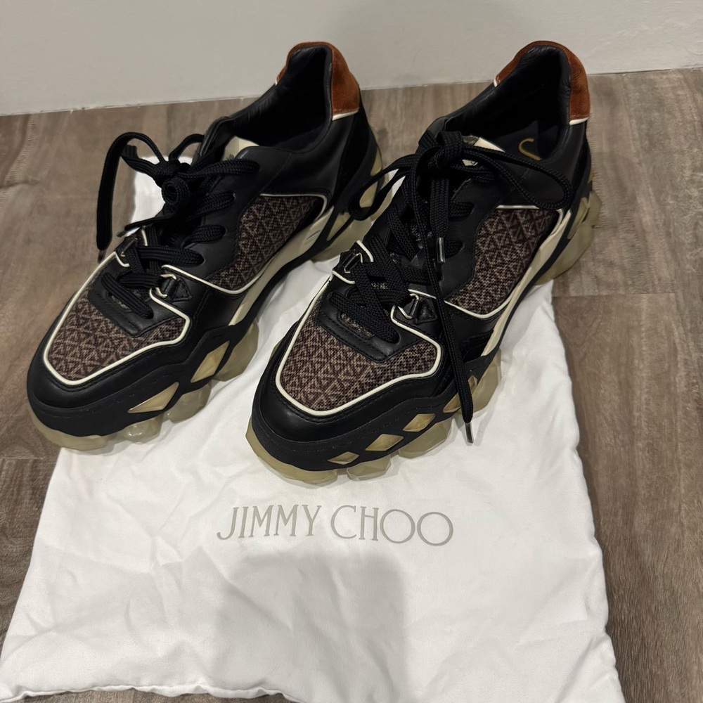 Jimmy Choo Diamond X Trainer Women Sneakers Sz 38 Black